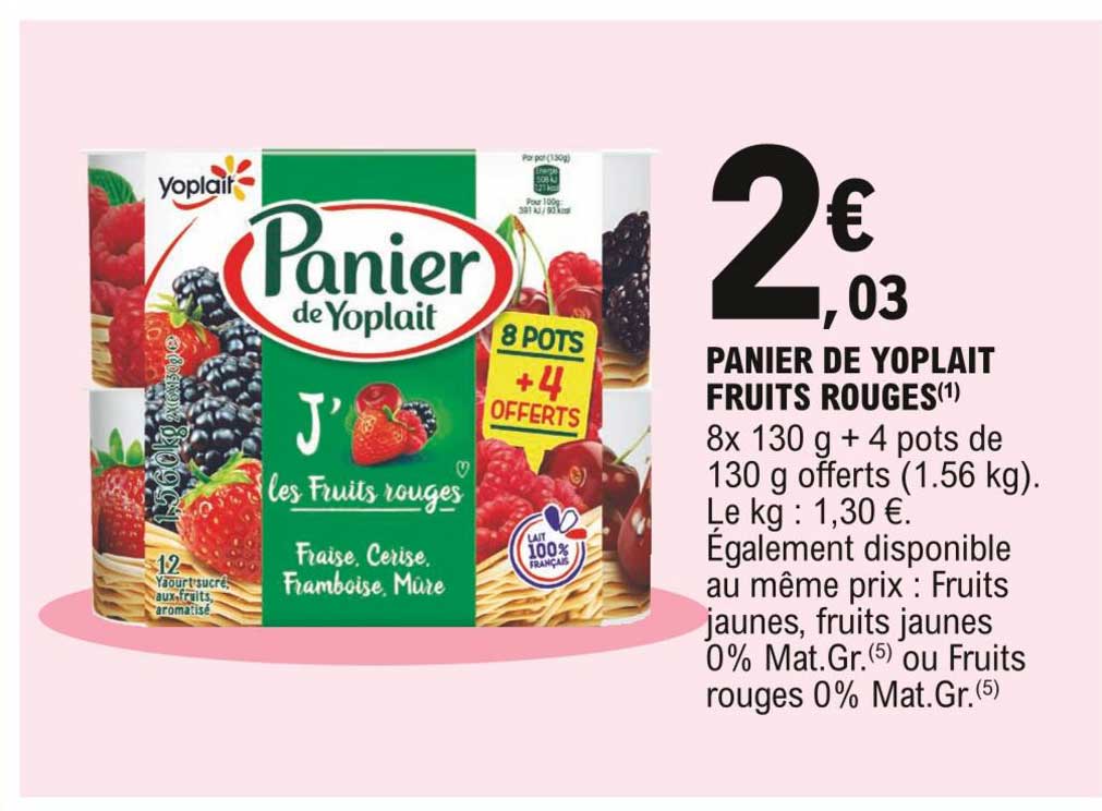 Panier De Yoplait Fruits Rouges