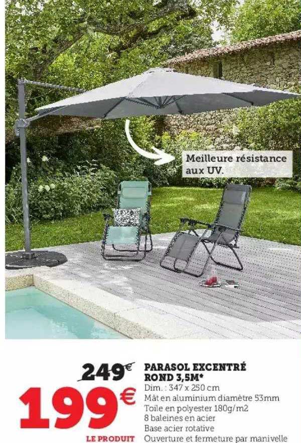 parasol excentré rond 3,5m