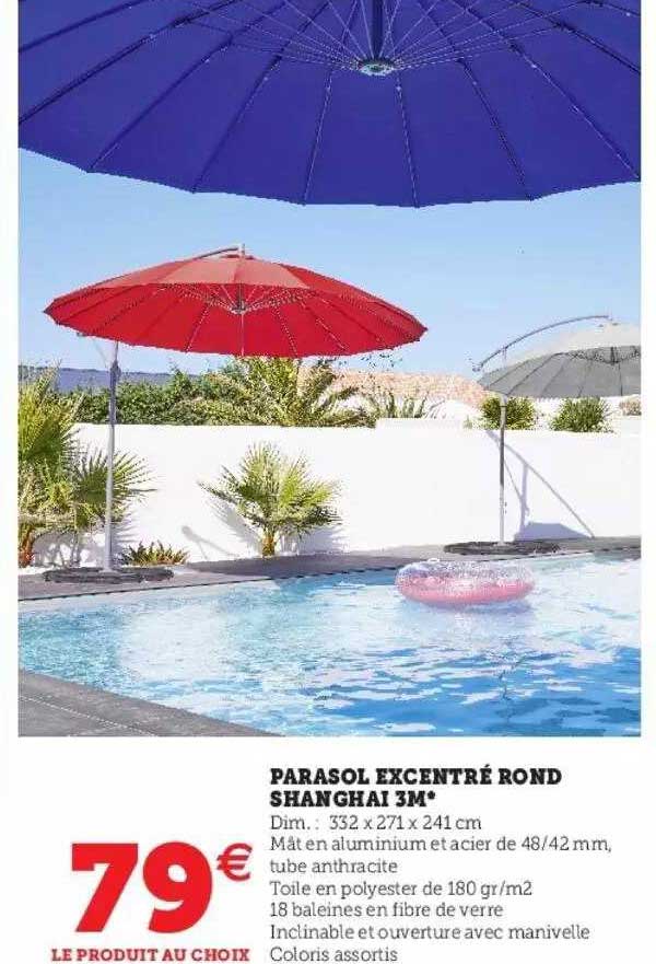 parasol excentré rond shanghai 3m