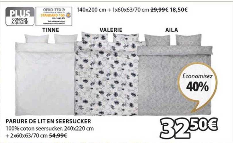 parure de lit en seersucker tinne, valerie, aila