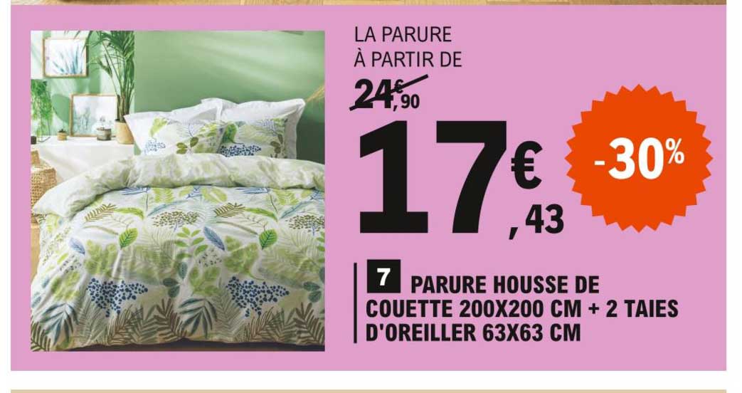 parure housse de couette 200 x 200 cm + 2 taies d'oreiller 63 x 63 cm