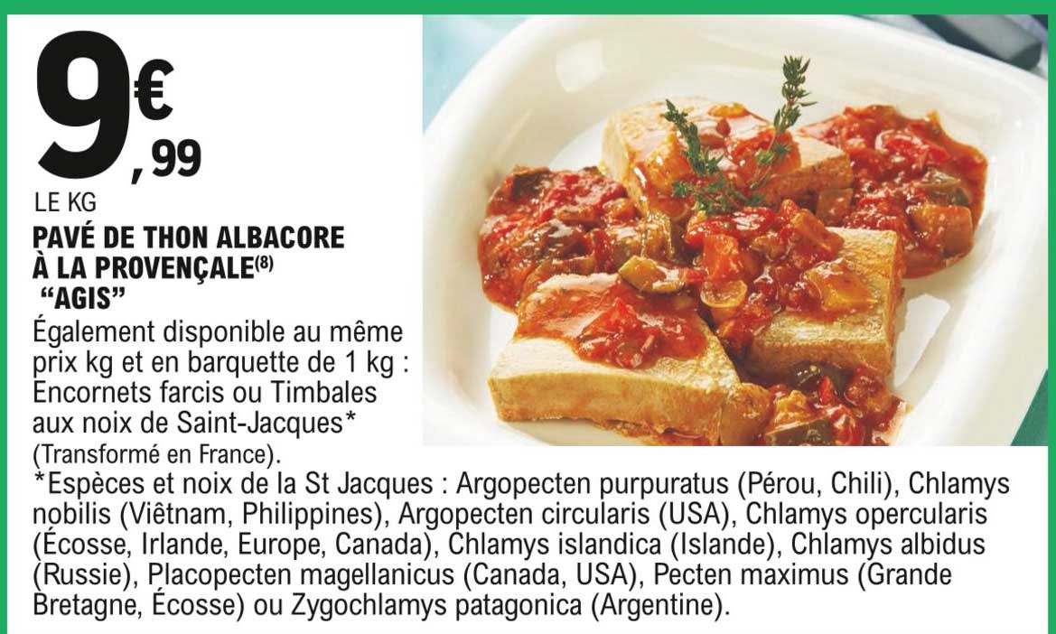 pavé de thon albacore à la provençale "agis"