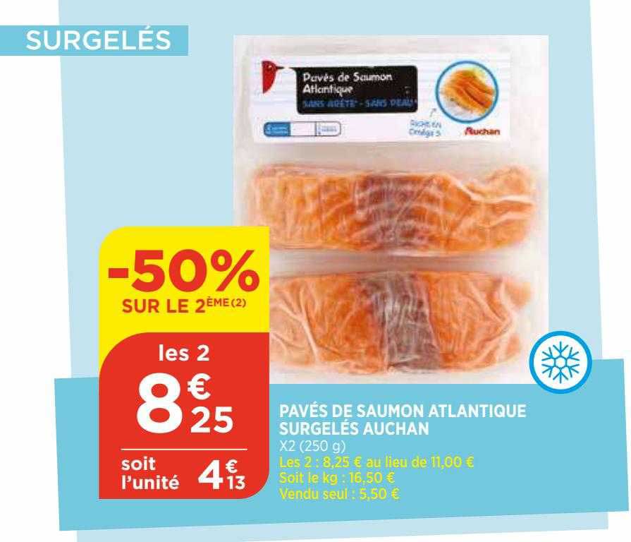 Pavés De Saumon Atlantique Surgelés Auchan