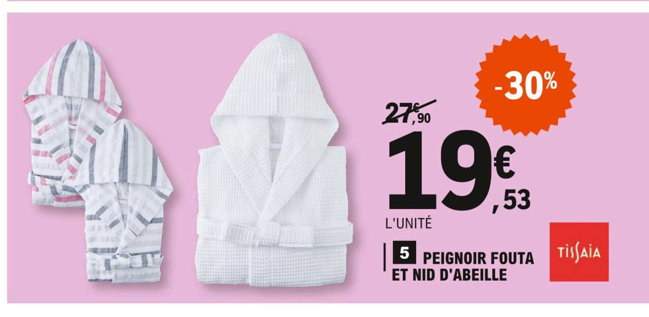 peignoir fouta et nid d'abeille tissaia