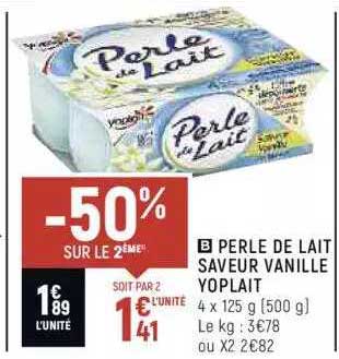 Perle De Lait Saveur Vanille Yoplait