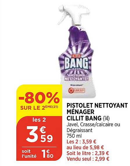 pistolet nettoyant ménager cillit bang
