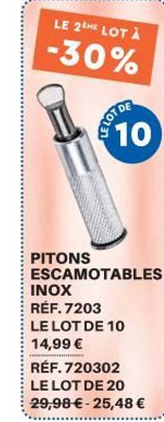 pitons escamotables inox