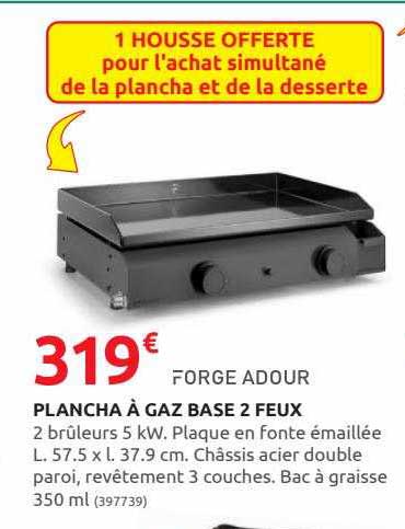 Plancha à Gaz Base 2 Feux Forge Adour