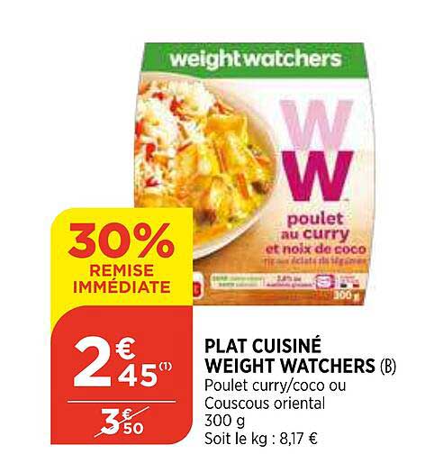 plat cuisiné weight watcher