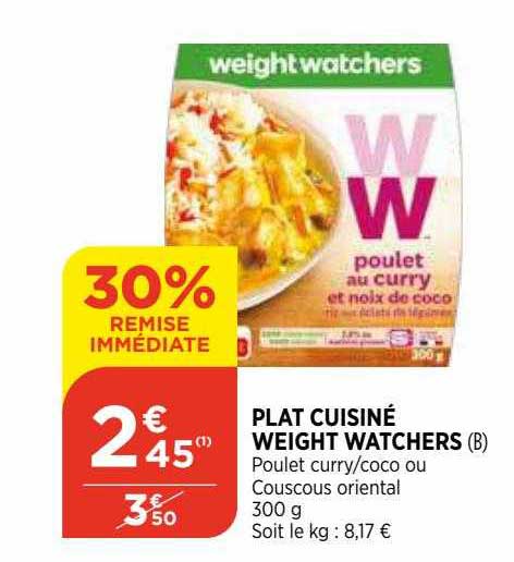 plat cuisiné weight watchers