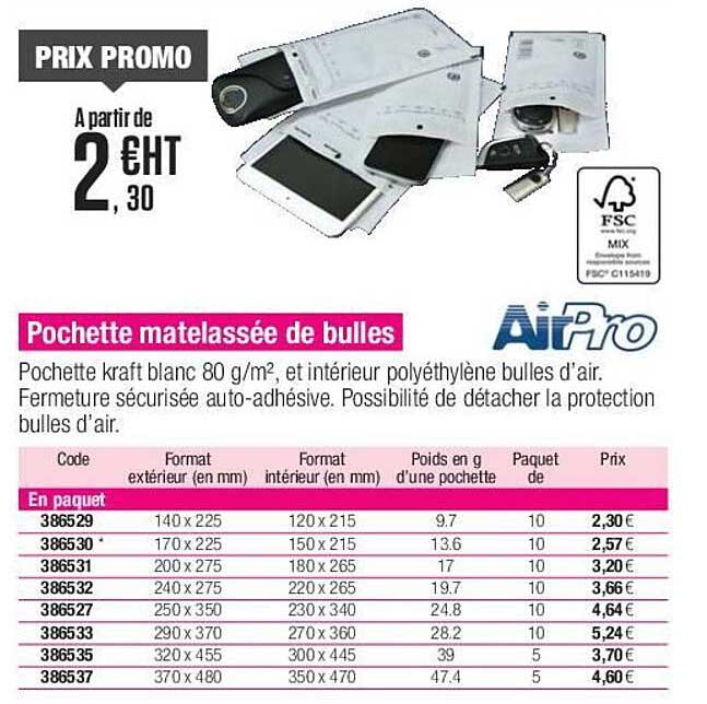 pochette matelassée de bulles airpro