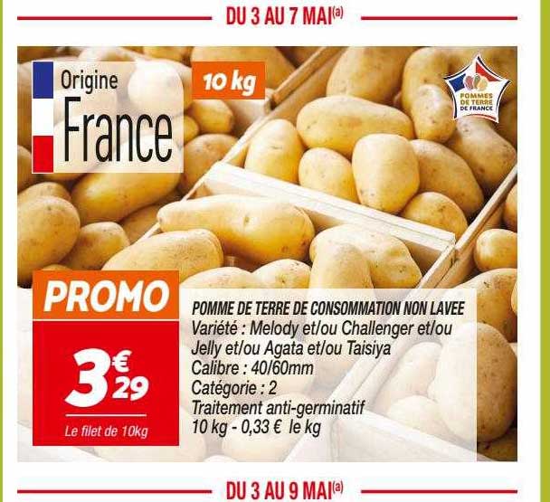 pomme de terre de consommation non lavée