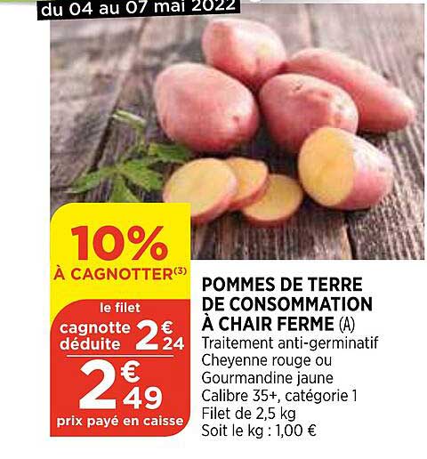 Pommes De Terre De Consommation à Chair Ferme