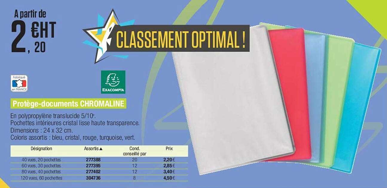 protège-documents chromaline