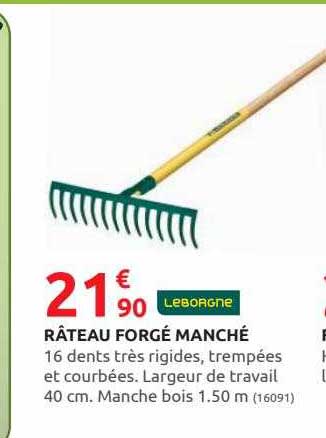 râteau forgé manché