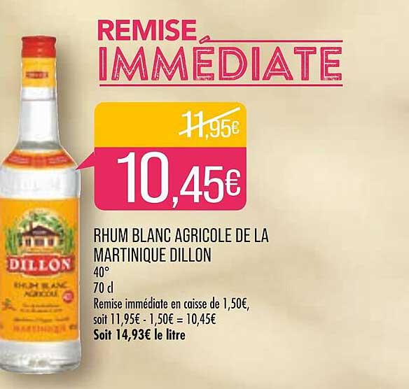 Rhum Blanc Agricole De La Martinique Dillon