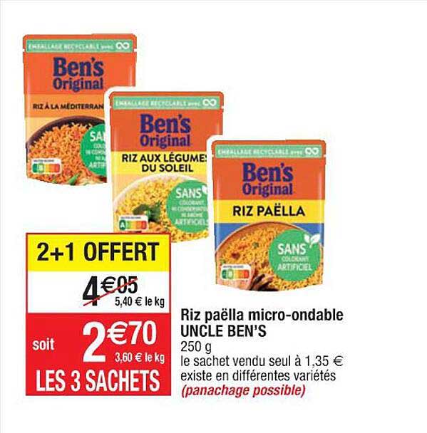 riz paëlla micro-ondable uncle ben's