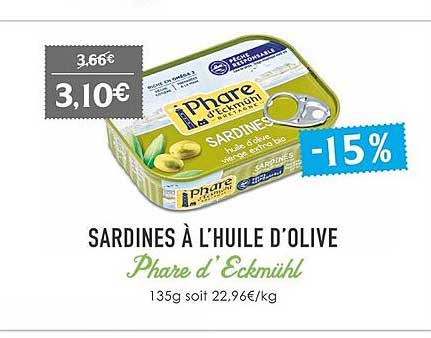 sardines à l'huile d'olive phare d'eckmühl