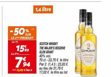 scotch whisky the major's reserve glen grant