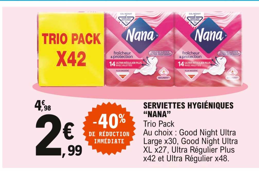 serviettes hygiéniques "nana"
