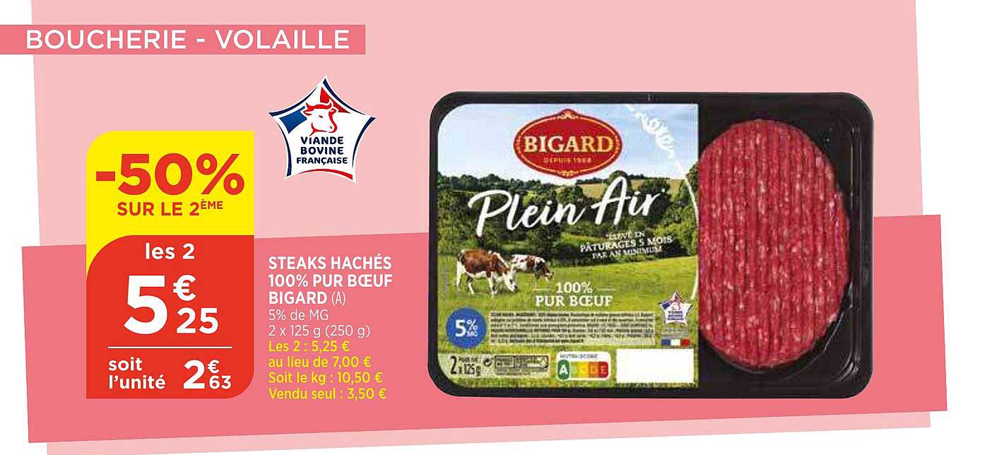 Steaks Hachés 100% Pur Bœuf Bigard