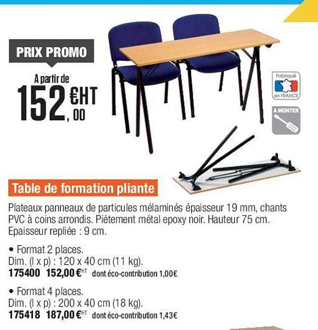 table de formation pliante