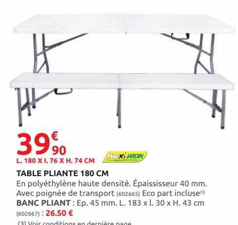 Table Pliante 180 Cm Macxi Jardin