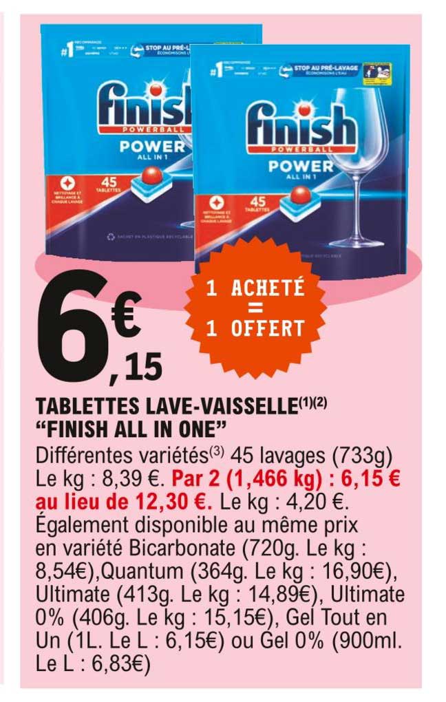 tablettes lave-vaisselle "finish all in one"