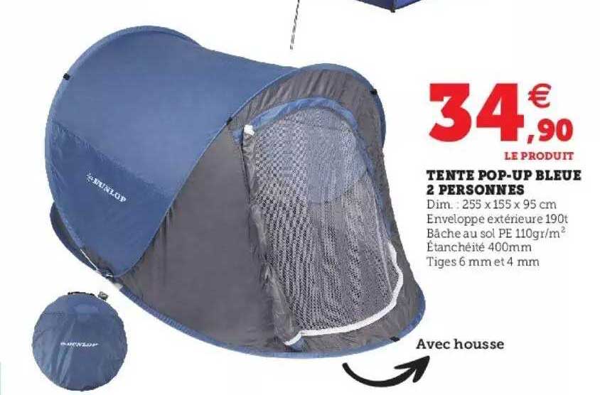 tente pop-up bleue 2 personnes