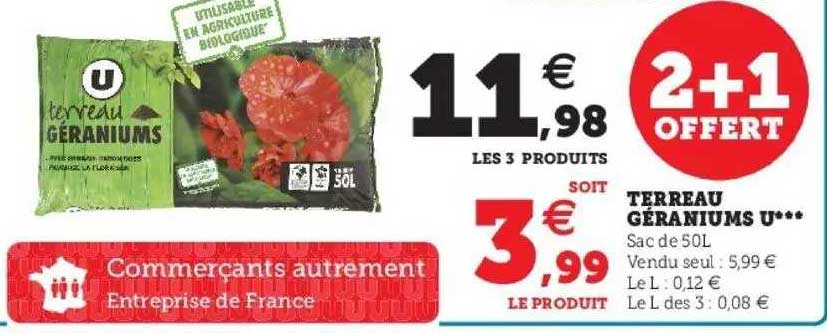 terreau géraniums u