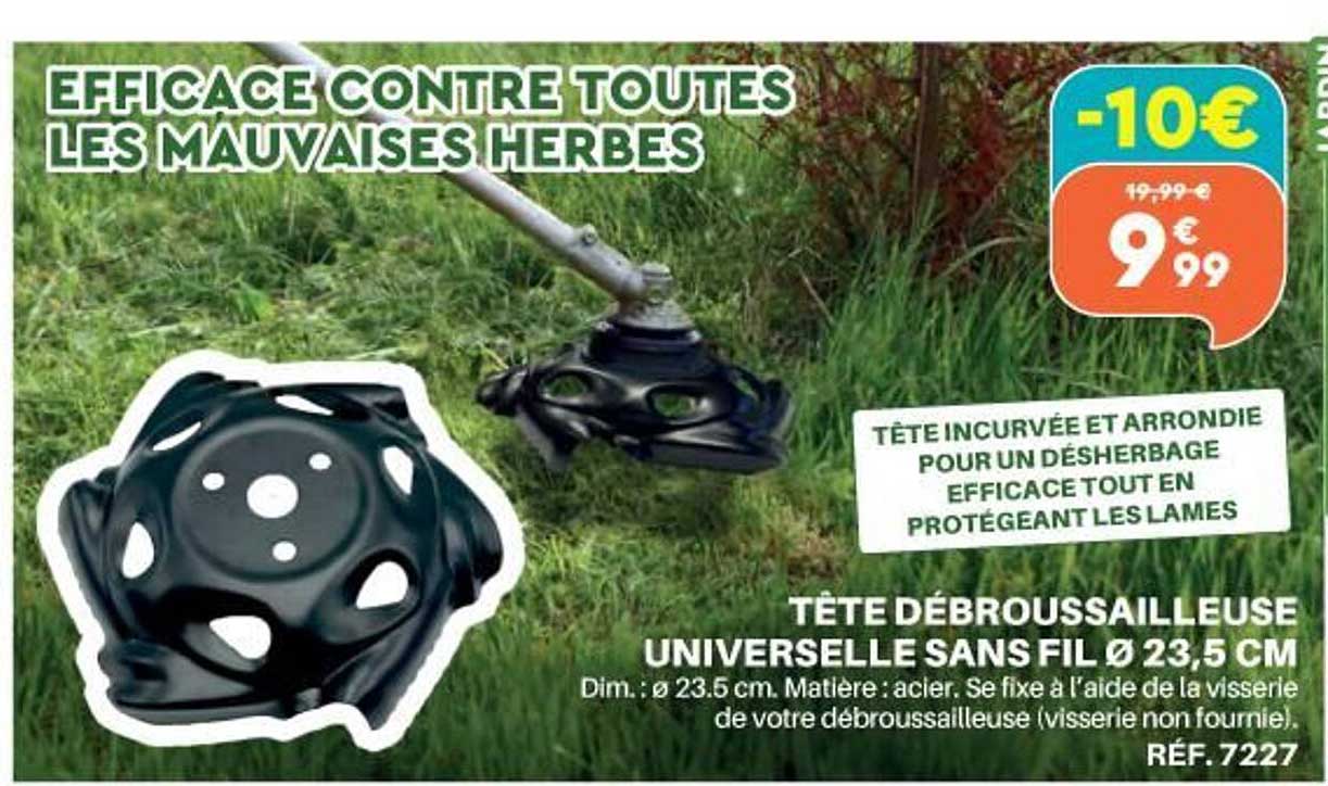 tête débrousailleuse universelle sans fil ø 23.5 cm