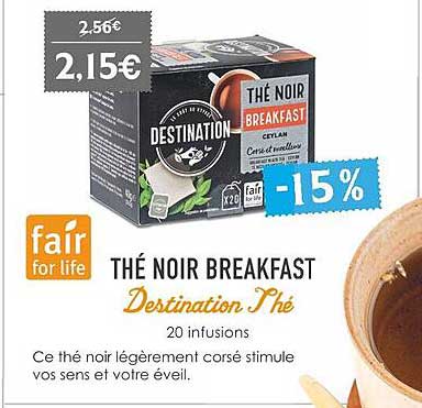 thé noir breakfast destination thé