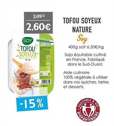 Tofou Soyeux Nature Soy
