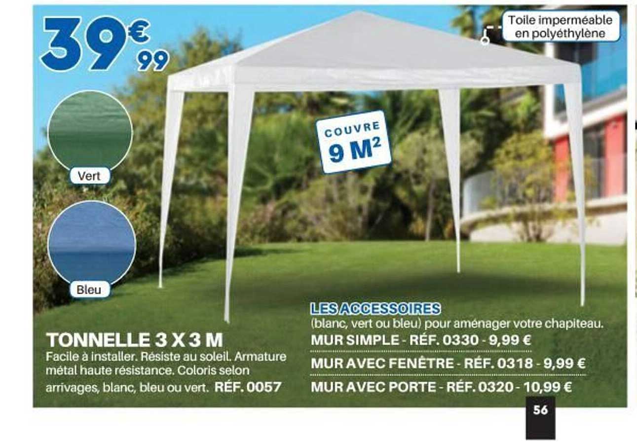 tonnelle 3x3 m