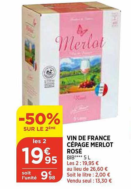 vin de france cépage merlot rosé