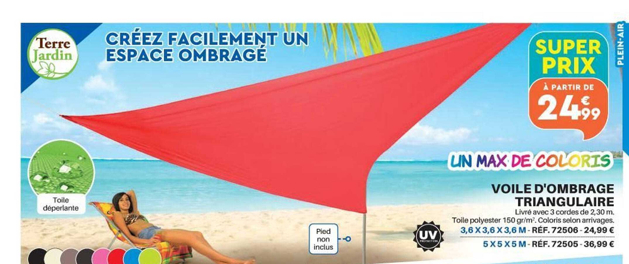 voile d'ombrage triangulaire