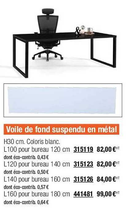 voile de font suspendu en métal