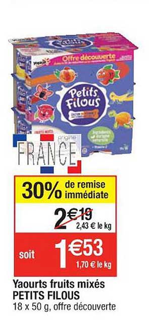 Yaourts Fruits Mixés Petits Filous