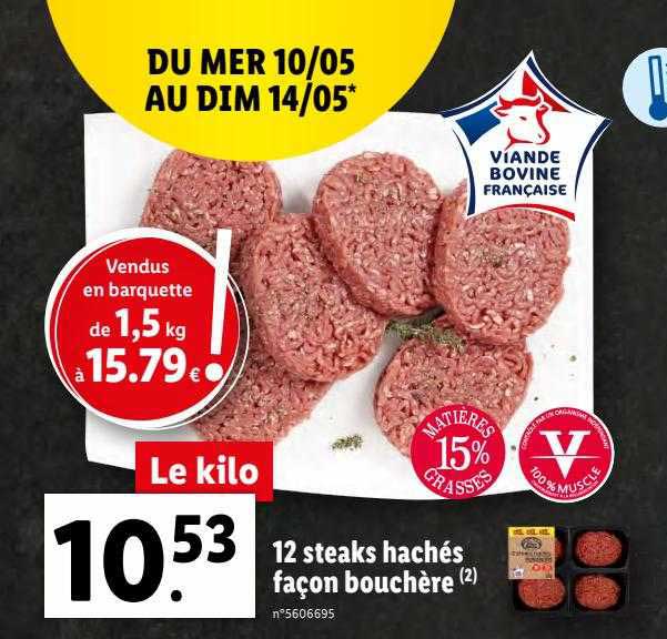12 steaks hachés façon bouchère