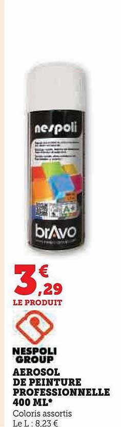 aérosol de peinture professionnelle 400ml nespoli group