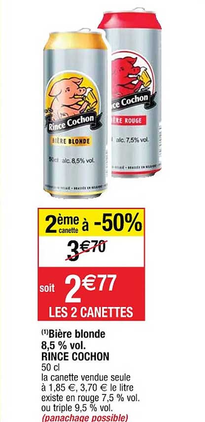 bière blonde 8,5% vol. rince cochon