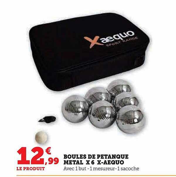 boules de pétanque métal x 6 x-aequo