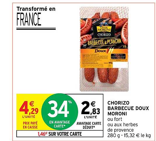 Chorizo Barbecue Doux Moroni