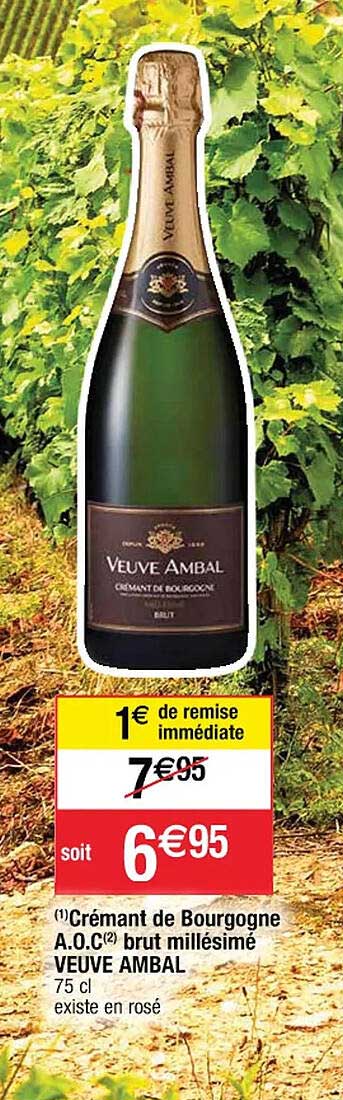 crémant de bourgogne a.o.c. brut millésimé veuve ambal