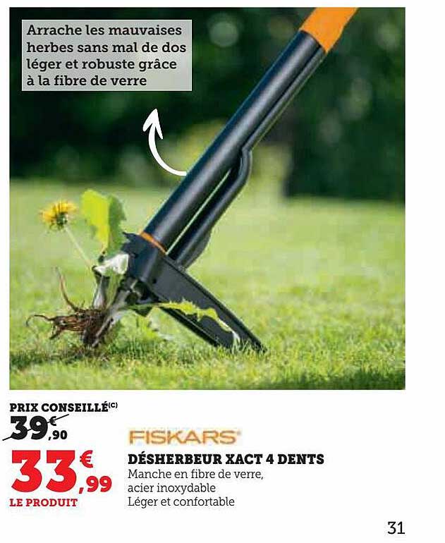 Désherbeur Xact 4 Dents Fiskars