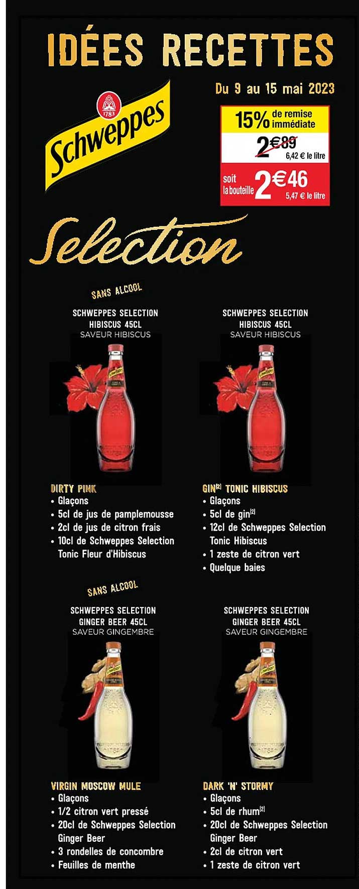 dirty pink, gin tonic hibiscus, virgin moscow mule, dark 'n' stormy