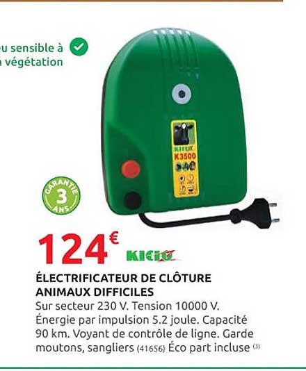 électrificateur de clôture animaux difficiles kidoz
