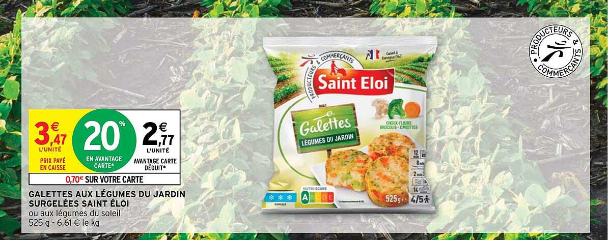 galettes aux légumes du jardin surgelées saint éloi