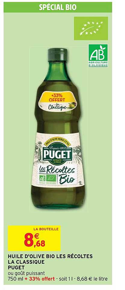 huile d'olive bio les récoltes la classique puget