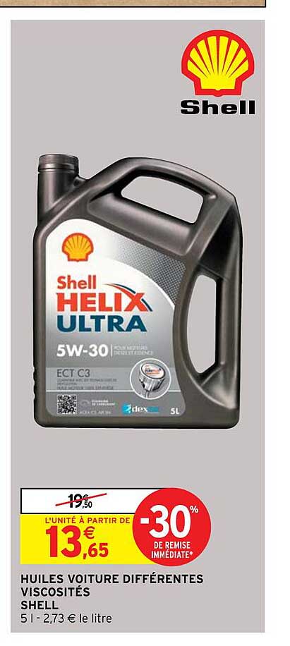 huiles voiture différentes viscosités shell